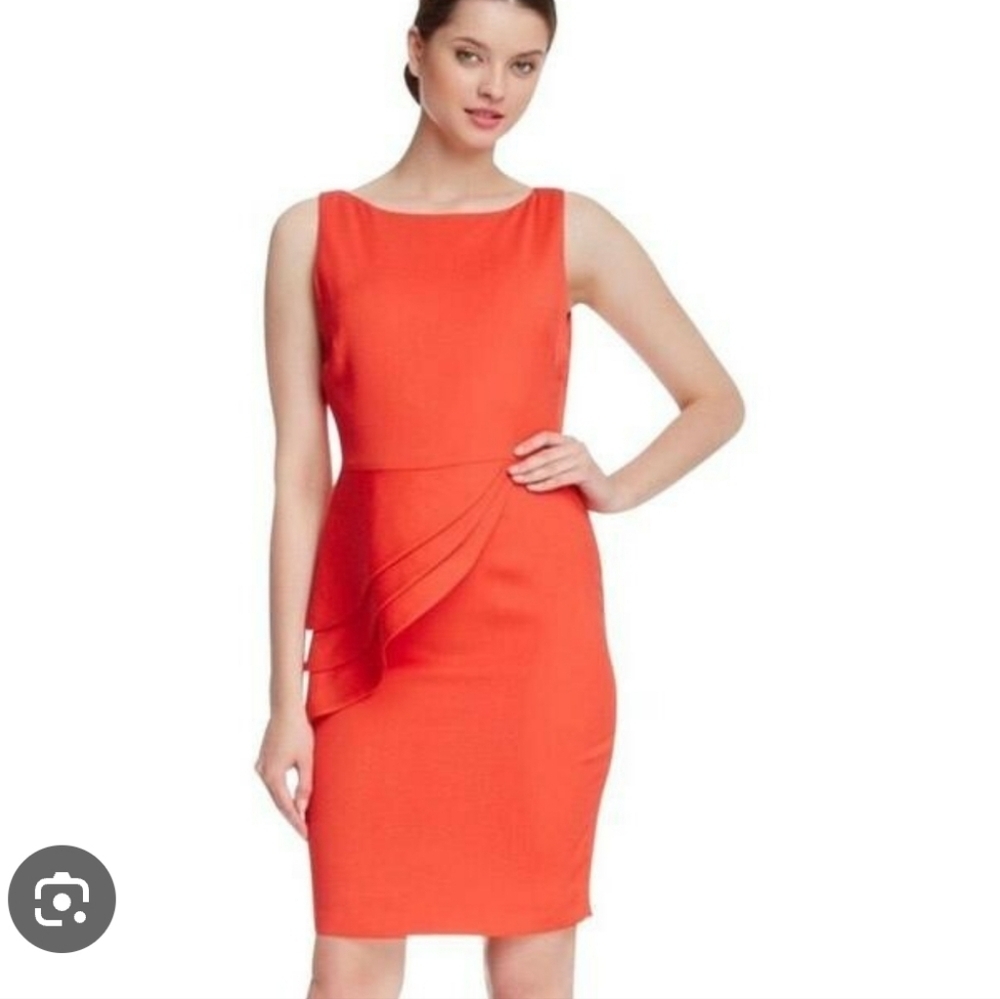 Alice + Olivia Orange Sleeveless Coktail Dress Sz 6 Us